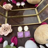 Vriksham Designer Off White Purple Earring-G17734